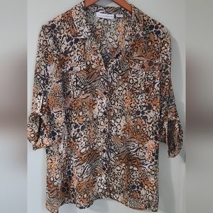 Sag Harbor Animal print blouse